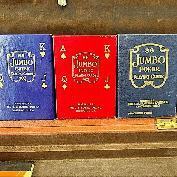 Vintage Lowe Poker Chips & Cards Set in Leather Case - Picture 4 of 16